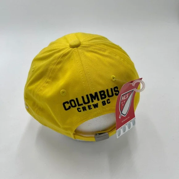 Adidas Columbus Crew SC MLS Soccer Hat Yellow Sequin Patch Strapback Dad Cap NEW - Picture 3 of 7